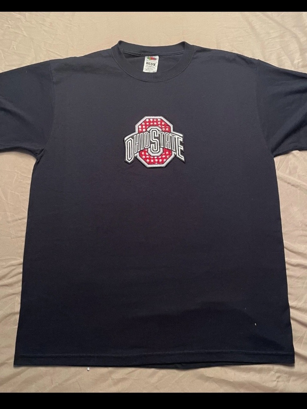 Ohio State Buckeyes Football Shirt Womans Large Sparkle Black Short Sleeve